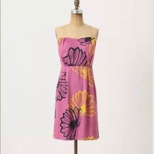 Pink Sariah dress with navy and yellow flowers